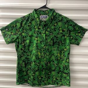 DIXXON Women’s Green Leaf Pattern Shirt XL